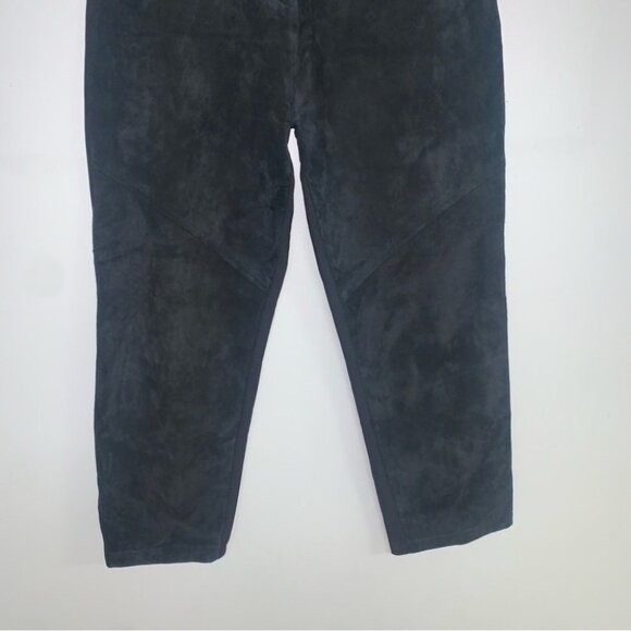 Escalade Suede Pants Women’s Size‎ Medium Black Vintage Front High Waisted Paris - Picture 3 of 11